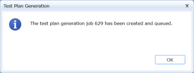 test plan generation job created and queued